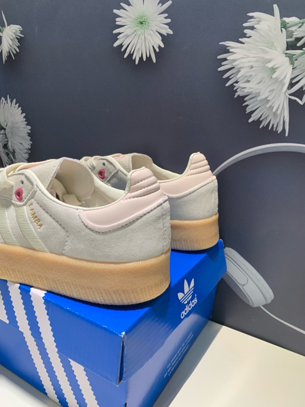adidas Samba Platform Sneakers - Cream & Pink Accents - Picture 5 of 5